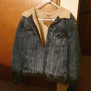 American Eagle Mens Denim Jean Jacket  Lined Medium
